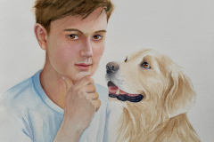 A boy and his favourite animal in the world